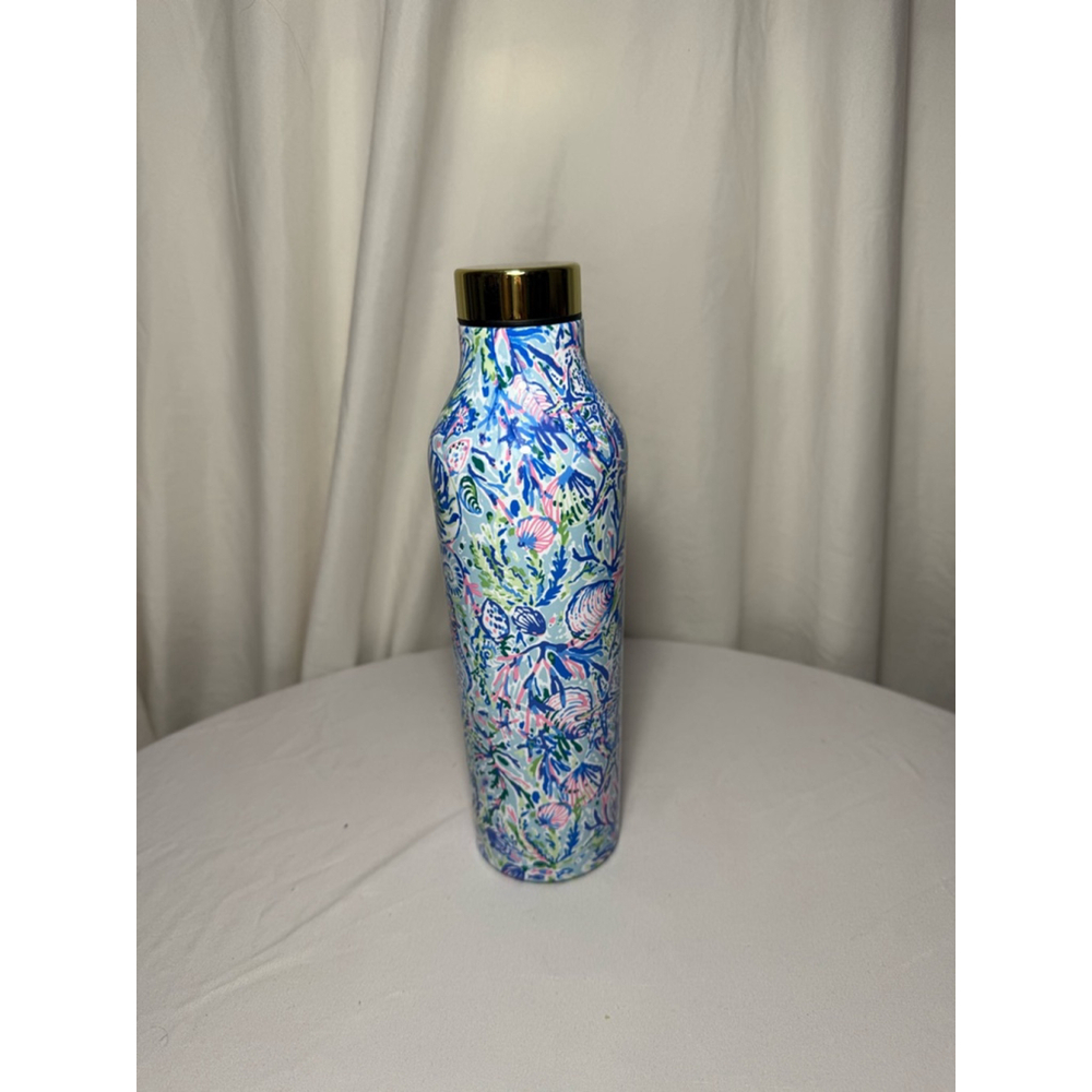 Lilly Pulitzer Water Bottle Blue Pink Floral